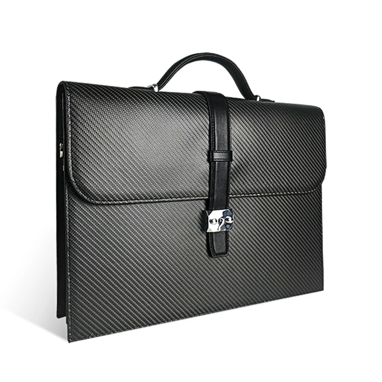 carbon fiber business Briefcase leather handbag for men