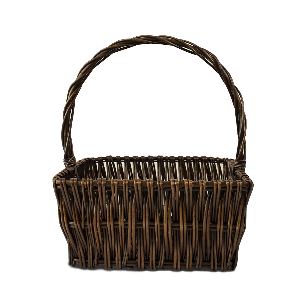 JY 3 Pcs Wicker Basket with Handle Braided Oval Willow Fruit Basket Harvest Gifts Small Empty Basket for Fruits Vegetables