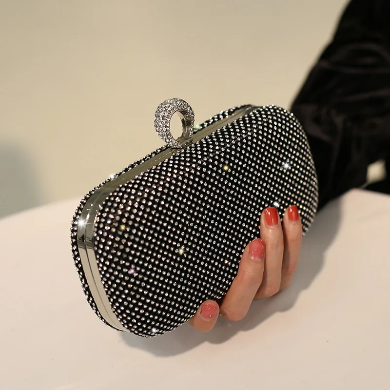 Shiny Bling Gold Silver Rhinestone Handbag Wedding Luxury Women Ladies Evening Bag Rhinestone Clutch Crystal Purses Handbag