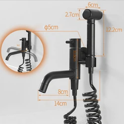 Black Handheld Toilet bidet sprayer set Kit Brass Hand Bidet faucet for Bathroom hand sprayer shower head self cleaning