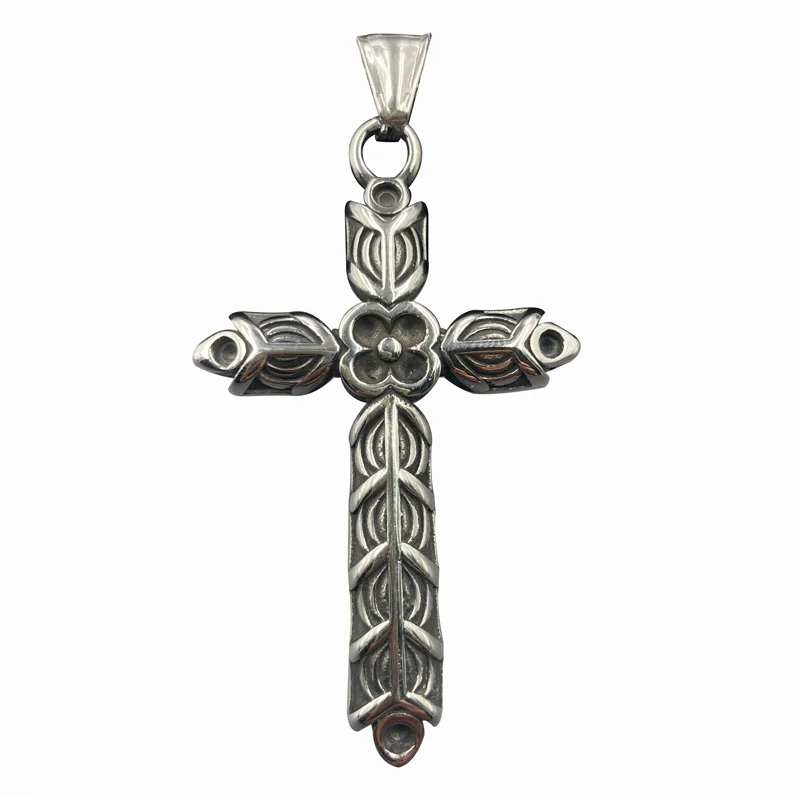 2024 hot selling 316L Vikings Athelstan Christian Orchid Cross Pendant Necklace