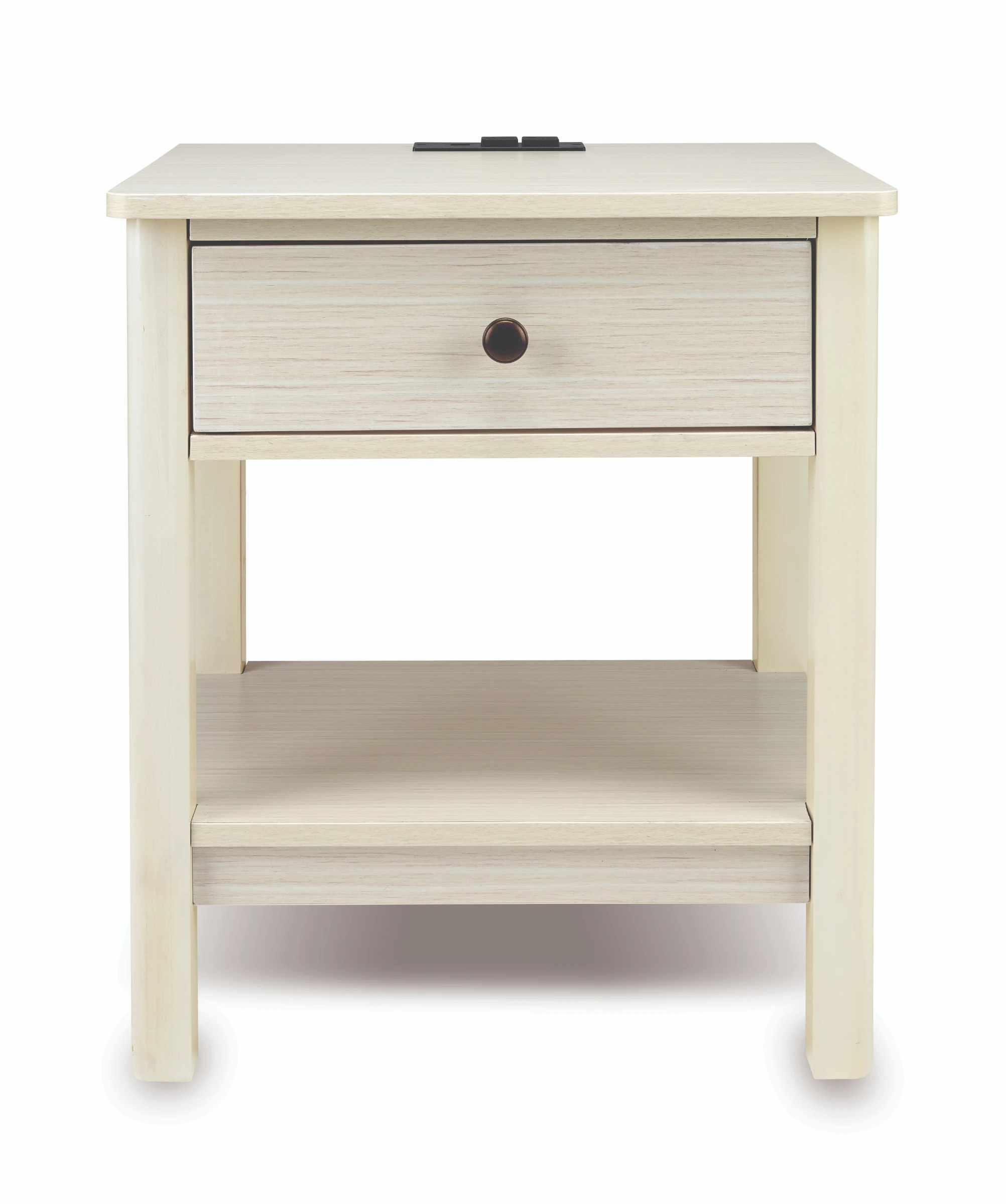 
Beside Table with 1 Drawers, Night Table Stand Lamp Table End Table Side Table, White 