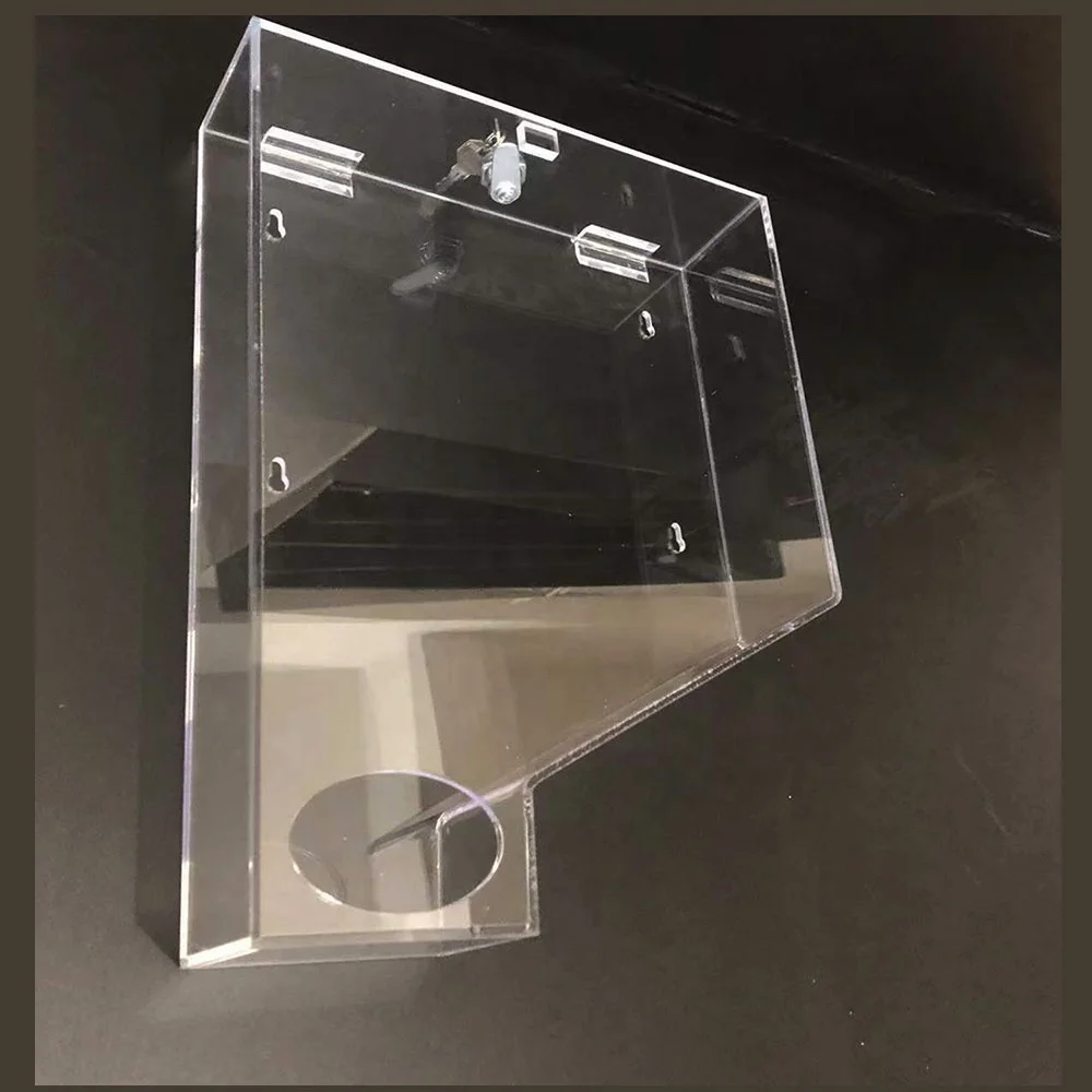 custom design wall mounted transparent clear acrylic perspex condom dispenser