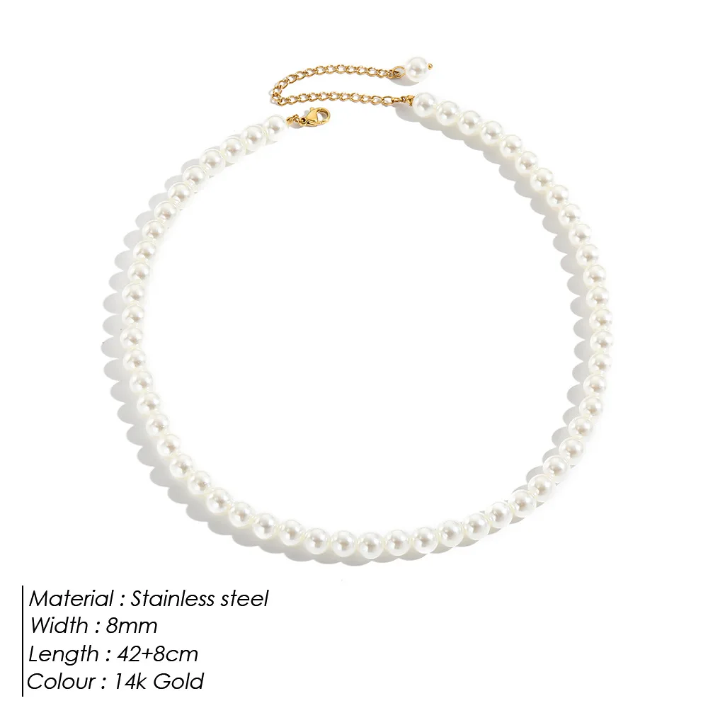 High Quality Fashion Pearls Necklace Women Gift 14k Gold Plated New Wholesales Choker Necklace
