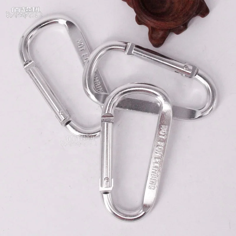 Baichaoli Высокое качество 8 # Тип D пресс плоский алюминиевый сплав пружинный крючок Брелок серебристый карабин