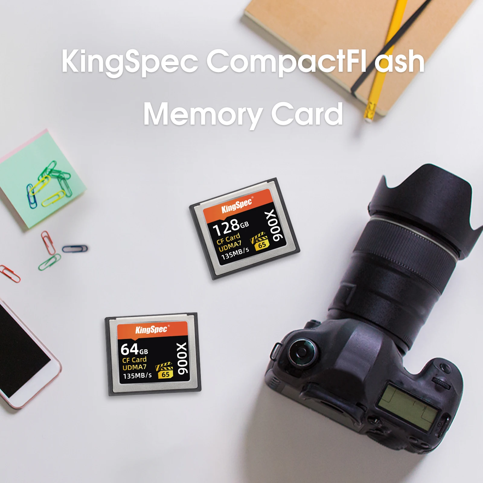KingSpec новейший продукт 3D TLC NAND compact flash 4K 6K 8K видео 64 Гб карта памяти cf