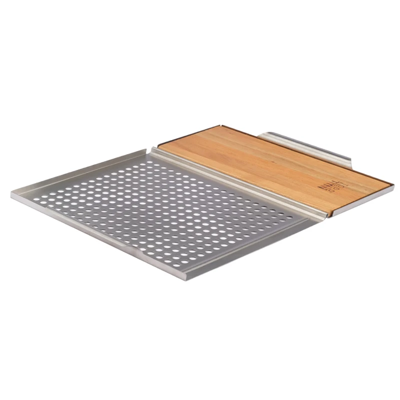 Hot sale stainless steel  bbq grills tray with wood plank