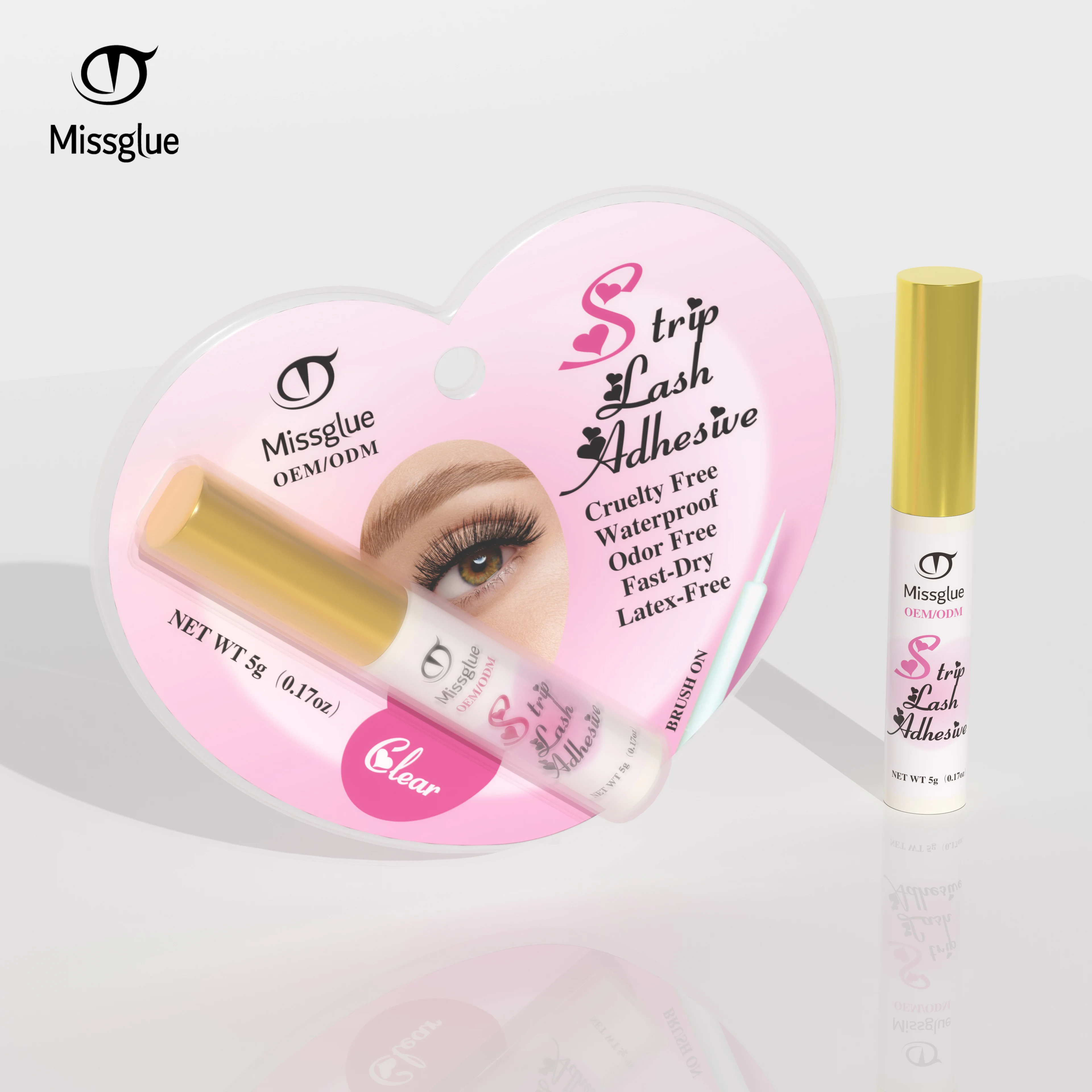 Missglue Wholesale Latex Free Waterproof Eyelash Glue Private Label Strong Sticky Adhesive Glue for lash extension strips Glue