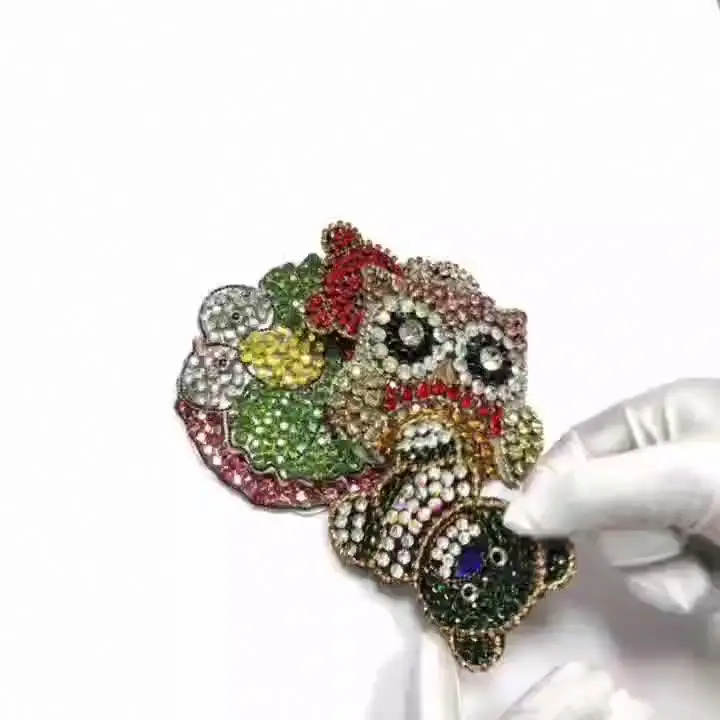 DIY handmade beaded color owl panda frog bag clothing shoes hats beautifully decorated cloth accessories Patch