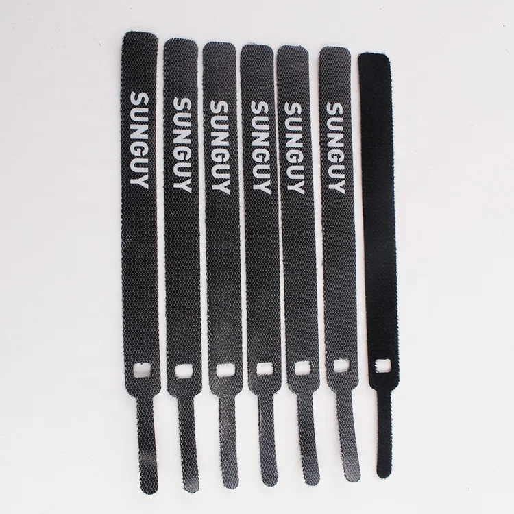 Reusable Fastening wraps tape Cable Ties double side adjustable back to back self sticking hook and loop strap