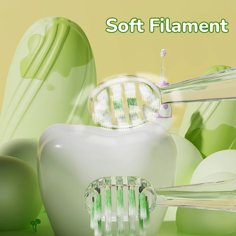 High Frequency 18000VPM Professional Kids Electric Toothbrush IPX7 Waterproof 2 mins Smart Timer Sonic Toothbrush for Children