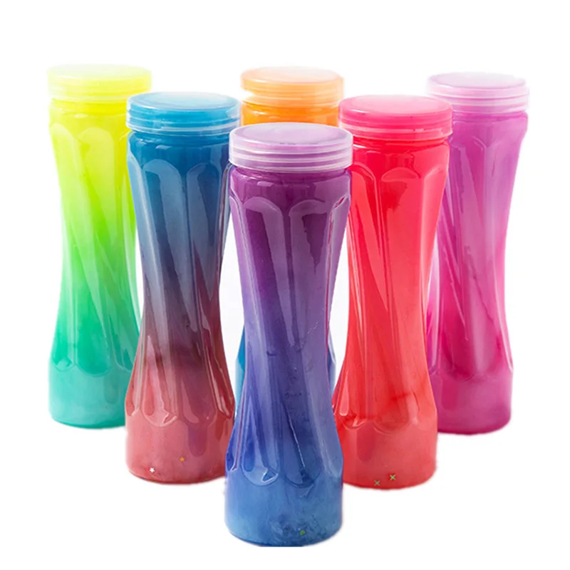 Diy Gradient Soft Colorful Crystal Mud Relieve Stress Foam Mud Magic Slime Toys Kids