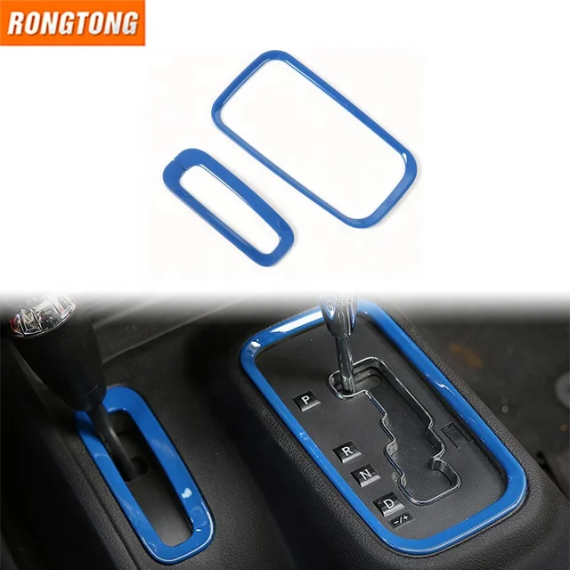 Carbon Fiber Interior Accessories ABS Center Console Gear Penal Decorative Cover Sticker For Jeep Wrangler JK 2011-2017