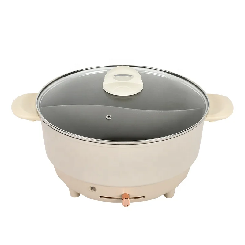 12 Inch 2 in 1 aluminum electric skillets hotpot  double flavors electric cooking hot pot chafing dishes for catering