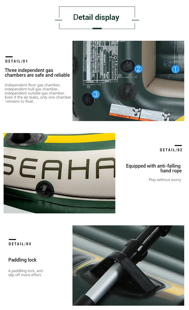 Надувная лодка Intex 68347 Seahawk для 2 человек надувные резиновые рыболовные лодки утолщенные катера на воздушной подушке штурмовые каяки