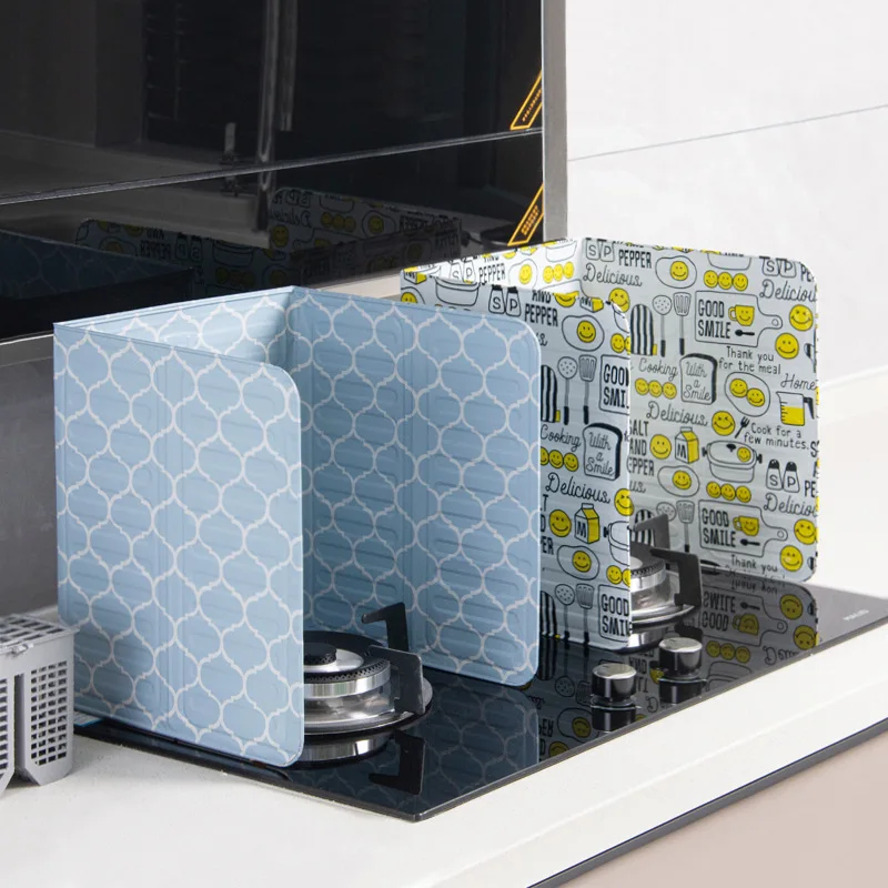 Wholesale Aluminum Foldable Kitchen Gas Stove Oil Baffle Plate Frying Pan Splash Protect Screen Accessories High Temper Resist