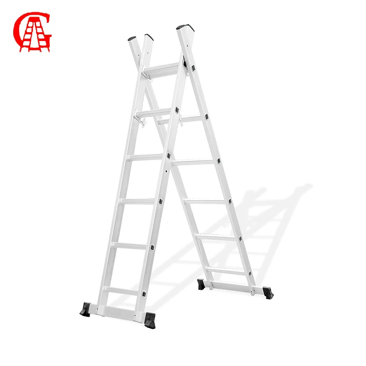 3 sections Aluminum Combination Extension Ladders  Home Climbing Roof Tool Lightweight Domestic Ladder