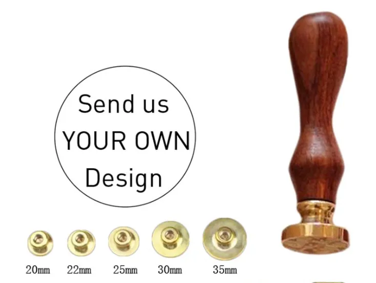 Factory High Quality Brass Head Wooden Handle wax seal stamper / wax sealing stamp