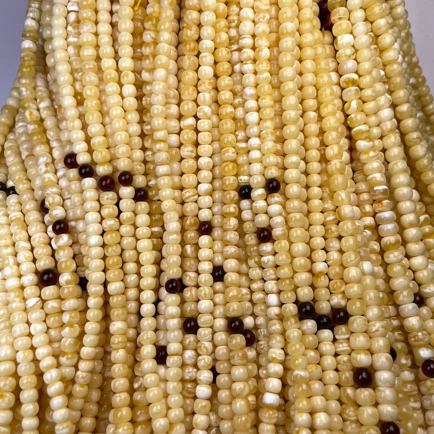 Natural Baltic Russian amber diameter 6-8mm white amber Muslim Rosary Necklace Bracelet