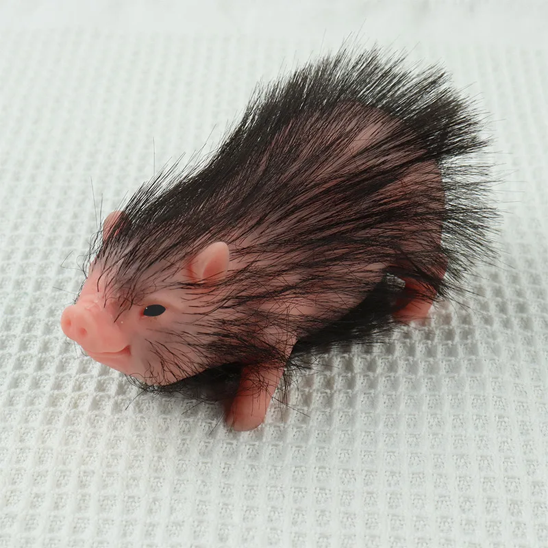 Cross border hot selling soft silicone pig simulation rebirth realistic office decompression toy pet bow silicone pig