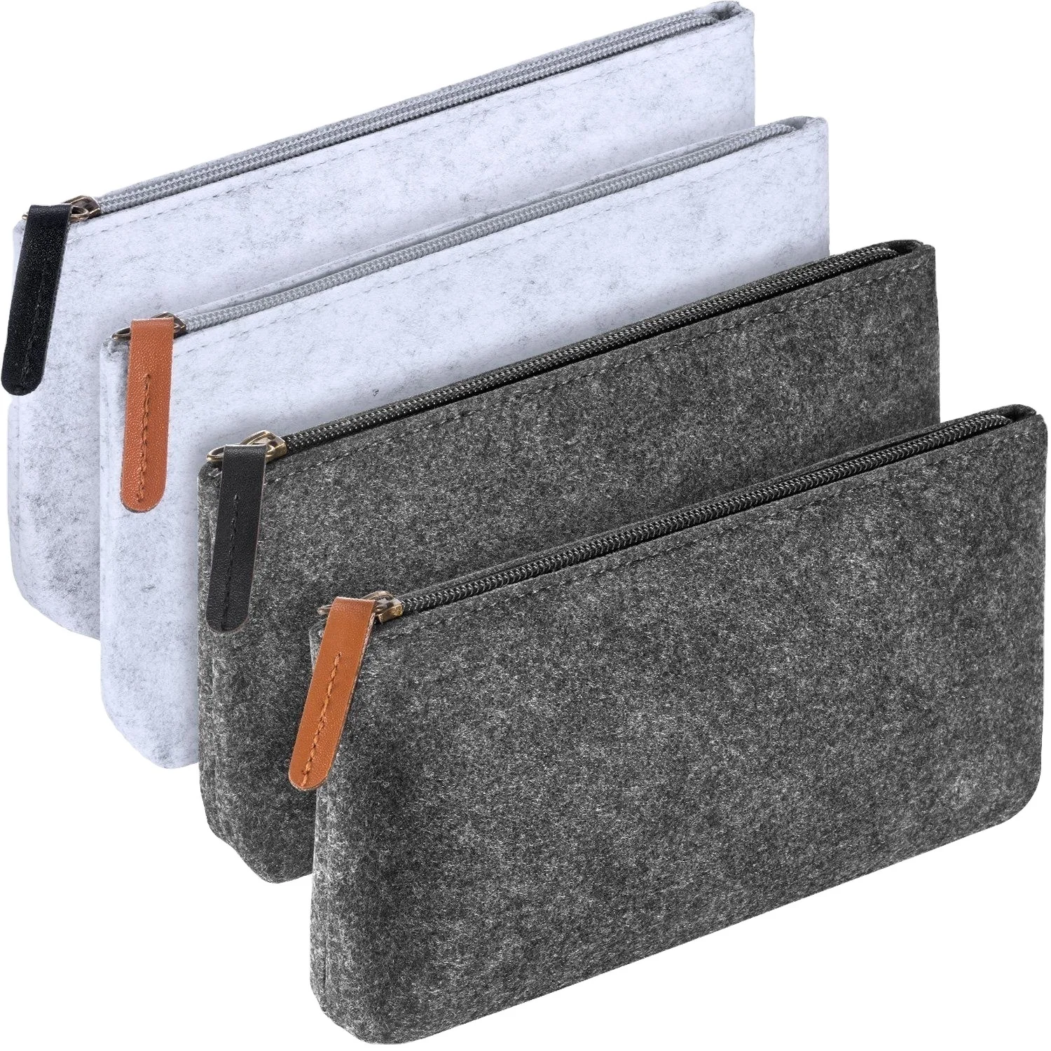 Least MOQ Free Sample Custom Print Logo / Size Promotion Pen Holder Felt Pencil Case With Zipper