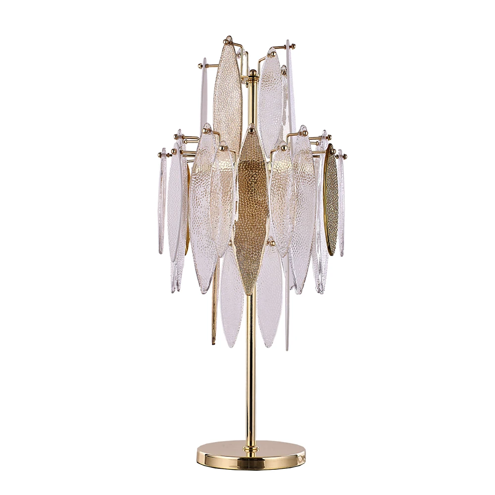 Modern luxury glass chandelier lighting elegant handmade leaf shaped glass Villa bedroom living room luxury designer glass lamp