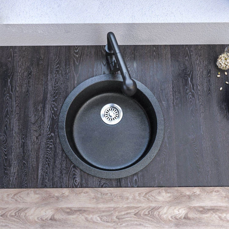 Современная цветная кухонная раковина с кварцевым камнем для умывальника оптовая цена одна чаша круглая