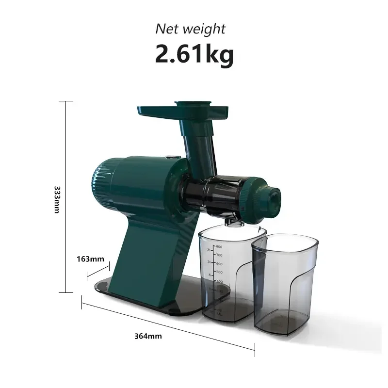 Vegetable and Fruit Easy to Clean Masticating Juicer Large Capacity Dishwasher Safe High Juice Yield Slow Juicer Machine