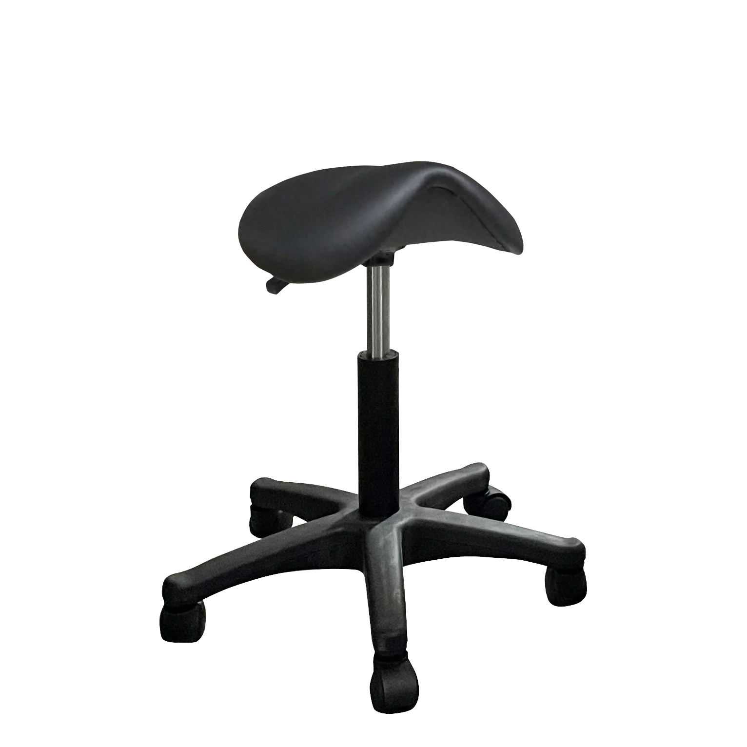 Classical Swivel Salon Barber Shop Spa Nail Center Furniture Hairdresser Hair Cut Salon Saddle Cutting Stool With Plastic Base