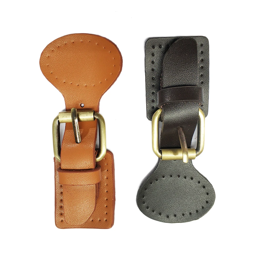 Genuine Leather Bag Magnetic Buttons Bronze Hasp Buckle Handmade Pack Buckles for Women Girls DIY Crossbody Handbag Accessories