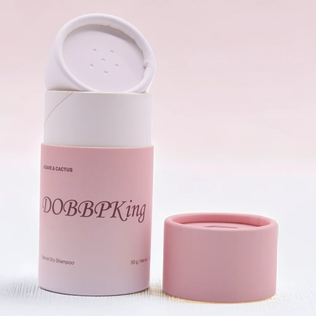 Eco friendly reusable paper shaker tube wholesale cardboard round loose powder container packaging with sifter