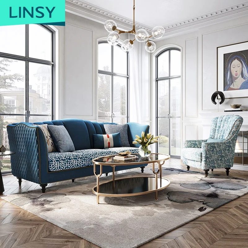 Fabric Sectional Classic Sofas Set Living Room Modern European Style Sectional Sofa 5 - 15 Days ABS Plastic Feet Solid Wood+ MDF