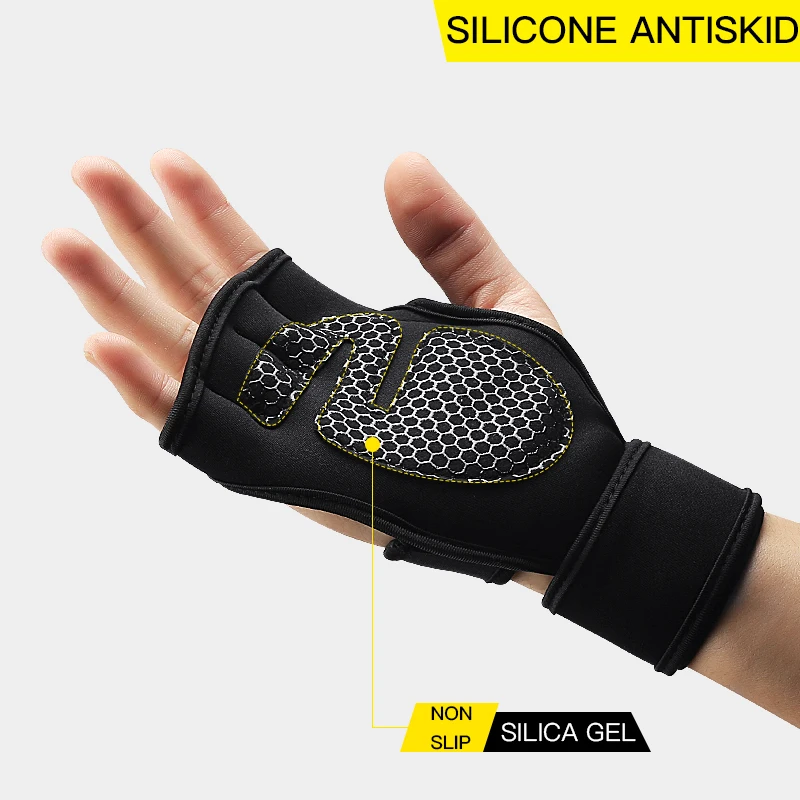 Neoprene Padded Weight Lifting Gloves for Men Women Gym Sessions Cycling Tracking Sports with Full Palm Protection Wrist Support