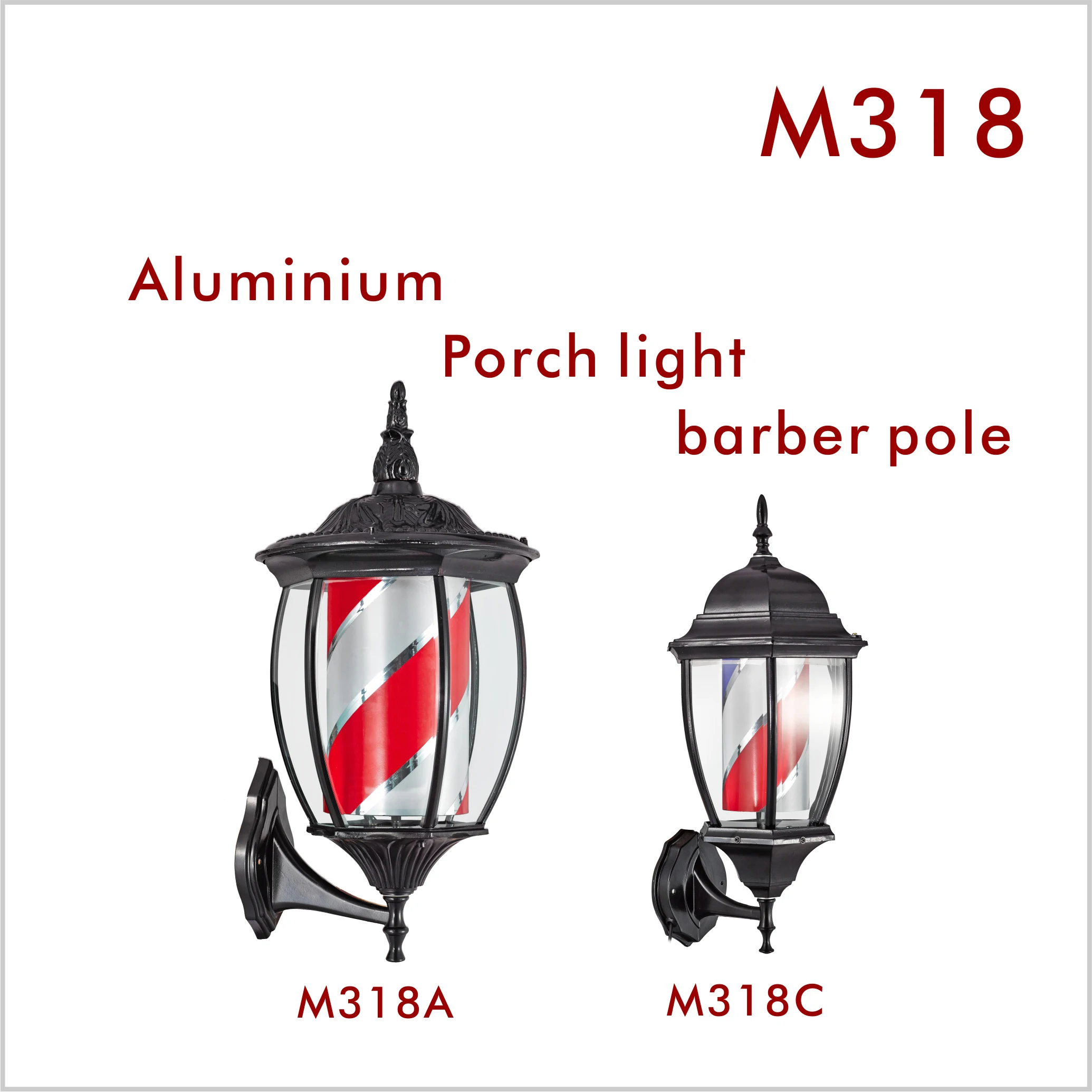 M343 Hot sale LED Hair salon sign Barber shop lamps Outdoor Traditional mini barber pole