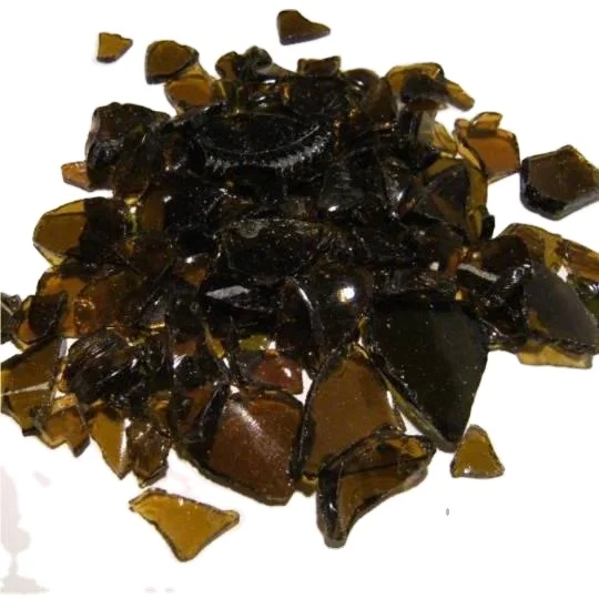 Hot sale big discount amber bottle cullet for industry use brown waste scrap crushed cullet