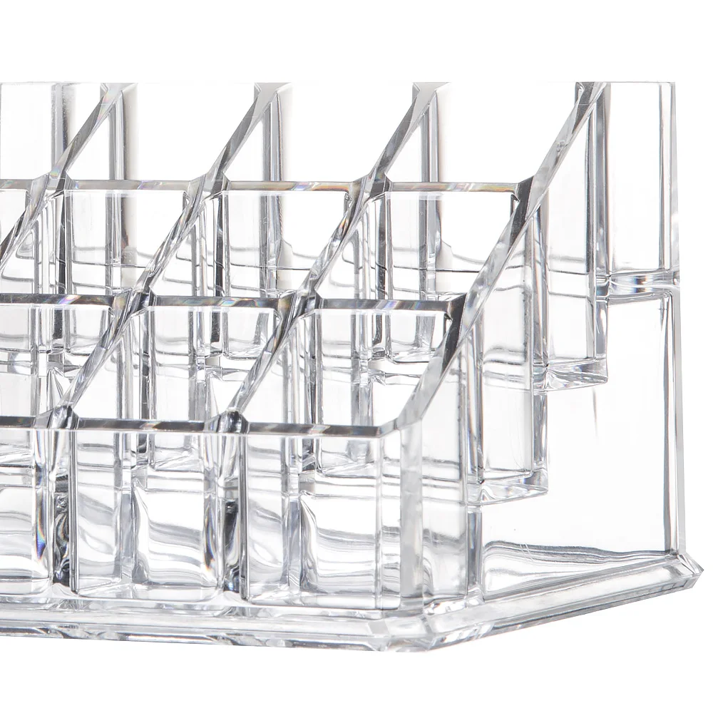 Transparent 12 Hole Lipstick Display Rack Cosmetic Plastic Storage Box Mulit-function Glass Container Organizer Box