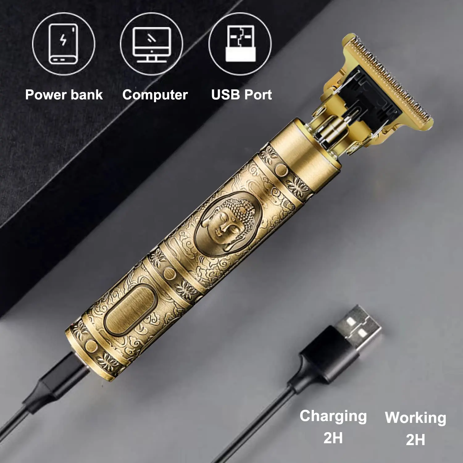 Professional Cordless Shaper Hair Trimmer Hair Clipper T-Blade Hair Clipper for Men Beard Shaver Barbershop