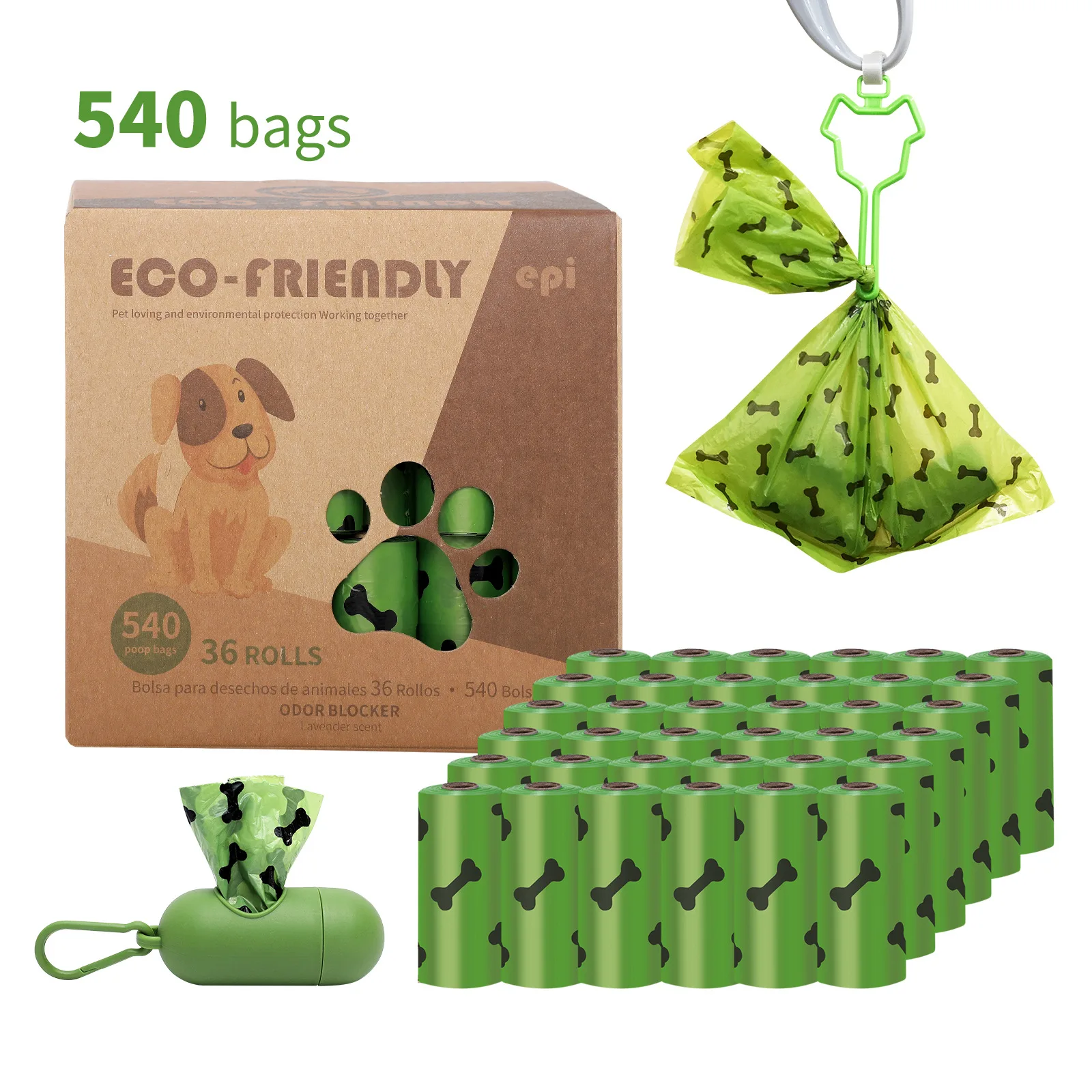 Highly Recommended Dog Poop Bags Biodegradable Bag Dispenser Holder Pet Dog Poop Bag