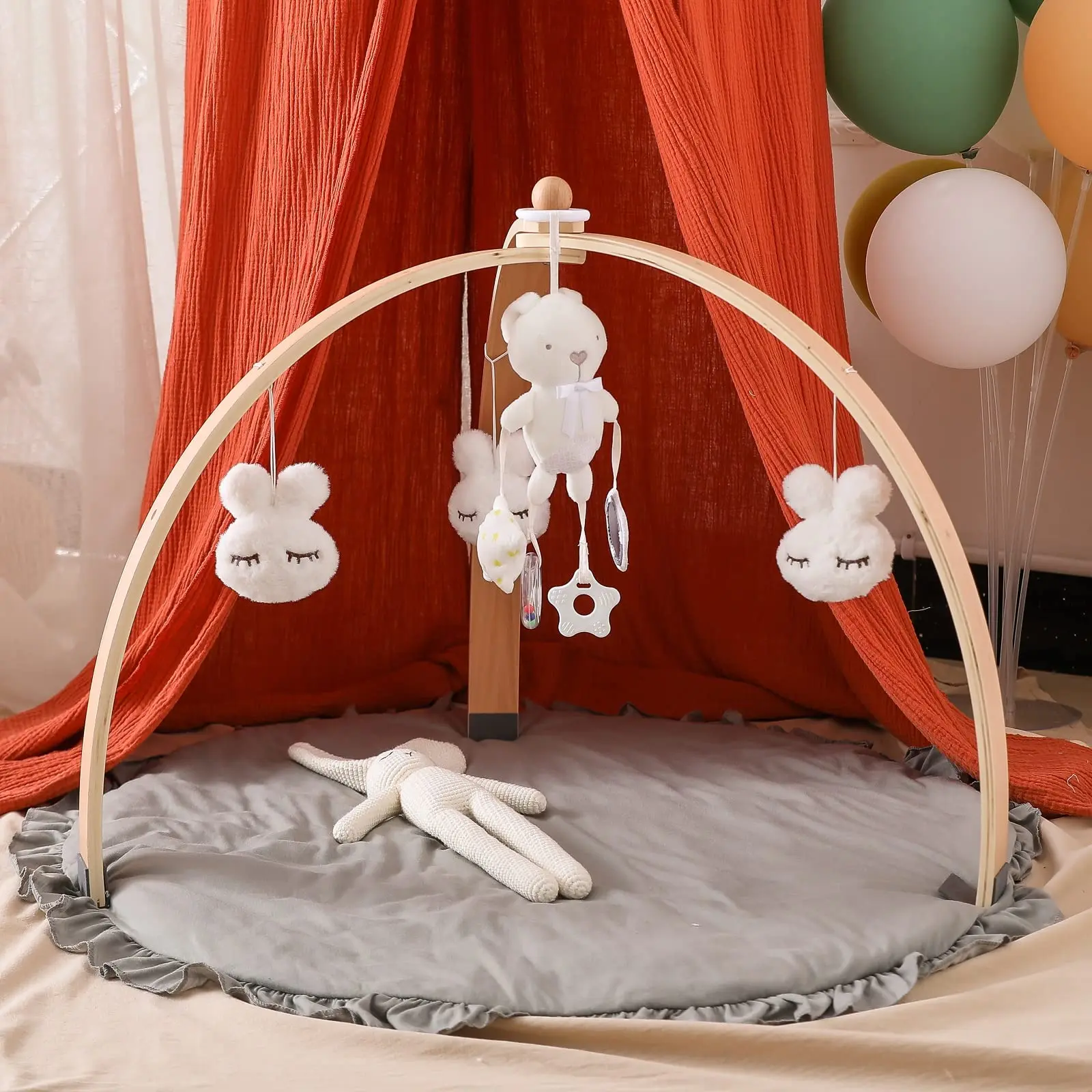 Handcraft Wooden Baby Play Gym Kids Toy Eco-friendly product suitable and safe for all skin and age