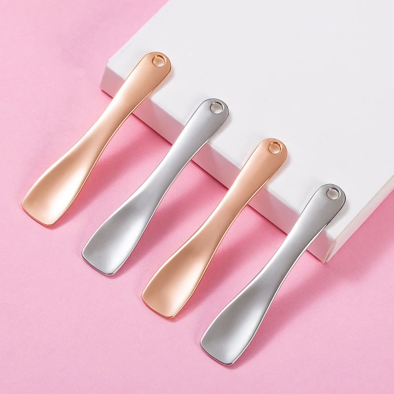 Custom Logo Makeup Face Spoon Gold Metal Eye Cream Applicator Facial Massage Cosmetic Spatula