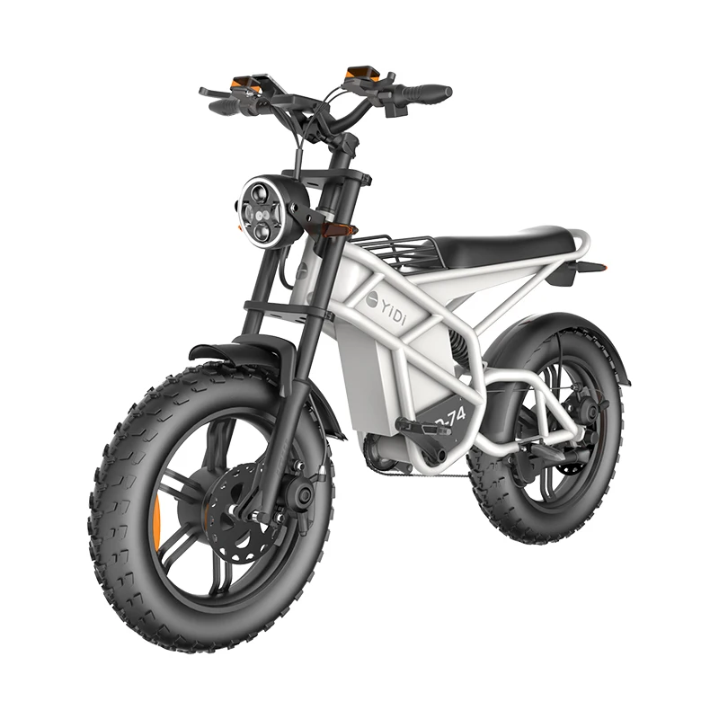 750W/1500W Electric 20Inch Fat Tire Bike Fat Tire Long Range Beach Cruiser Bike Pedal Electric Snow Orange Cruiser Bikes