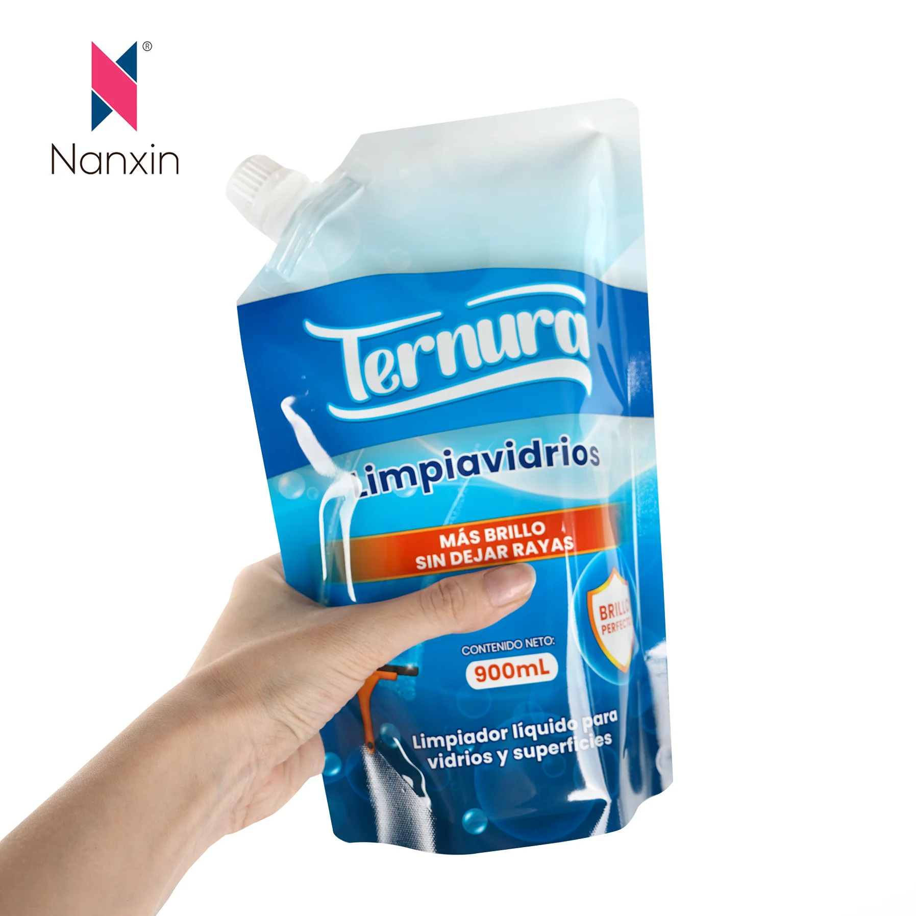 Factory Custom Stand up Spout Plastic Wash Fluid Liquid Soap Bag Laundry Detergent Packaging