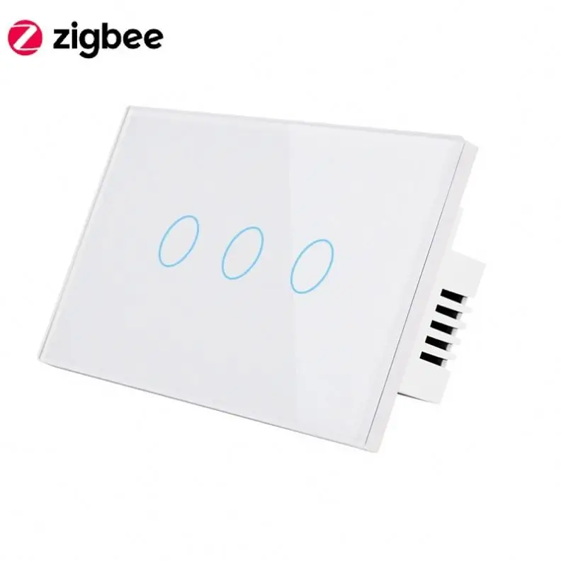 1/2/3/4 gang Zigbee Smart Home Electric Switch Zigbee Touch Switch Google Alexa Voice Control Glass Touch Switch