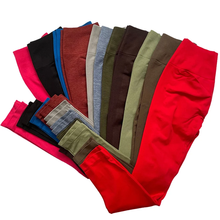 New arrivals high waisted yoga leggings custom logo women scrunch butt seamless leggings