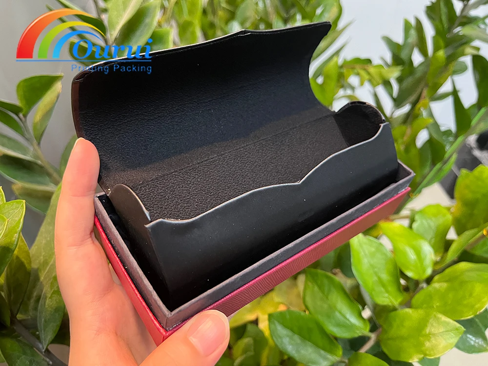 Red brand glasses case elegant luxury original design full set with accessories best gift packaging for women