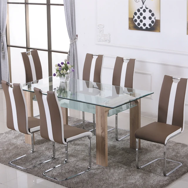 
Modern Design Home Furniture Tempered Glass Dining Table and Chairs High Quality Dining Room Set 