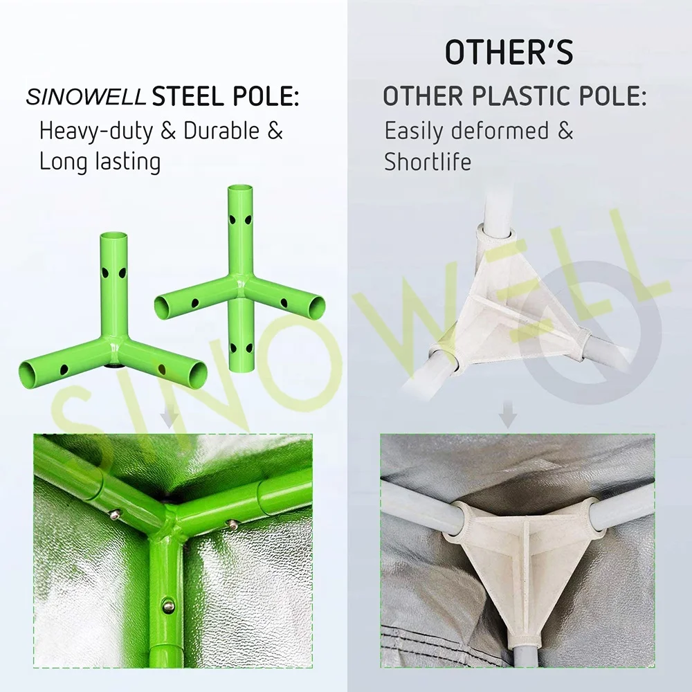 SINOWELL Hydroponics Fabric Grow Tent 80x80x160 100x100x200 240x120x200 240x240x200
