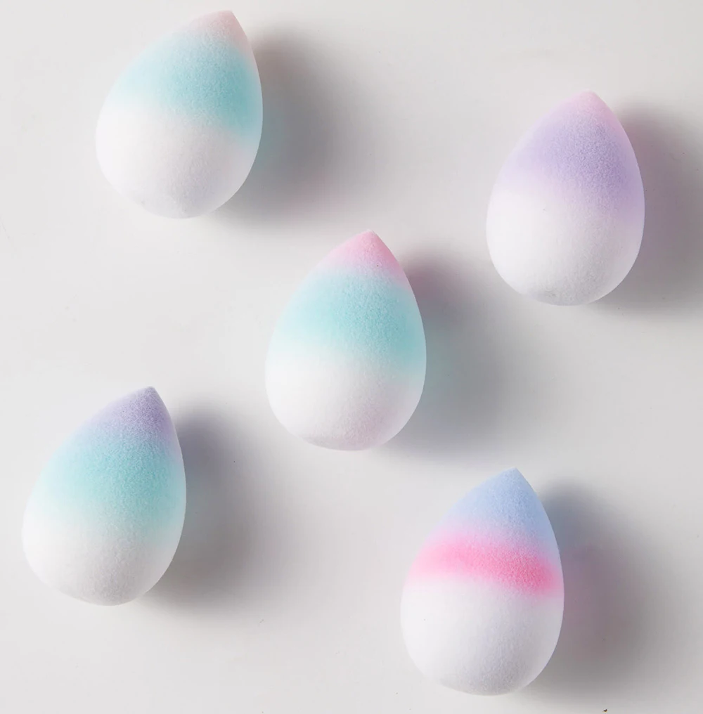 Free Sample Mult-color Wholesale Premium Super Soft Make Up 3D Latex Free Makeup Gradient Microfibre Beauty Sponge