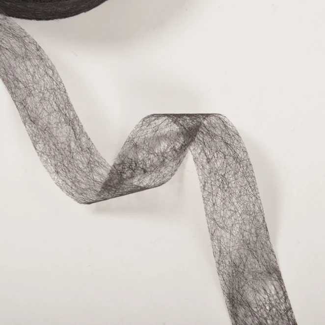 Interlining Manufacturer 23Gsm Black Fusing Tape Adhesive Iron On Hemming Tape