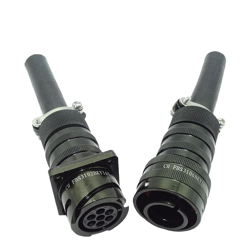 
Female FBS-3106BKY16S-1P/Male FBS-3102BKY16S-1SN 8pin Black Ex-proof Explosion-proof aviation plug military electric connector 